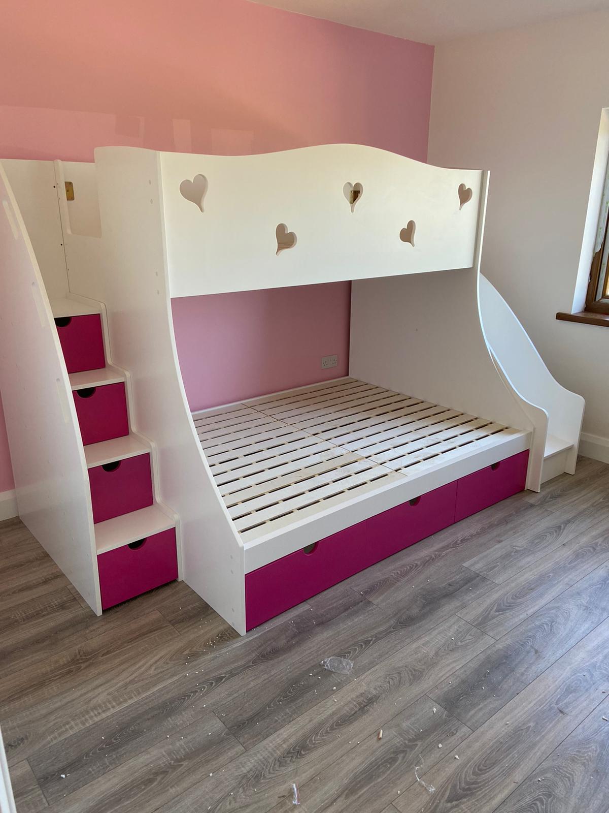 Triple Bunk Beds With, Triple Bunk Bed With Slide
